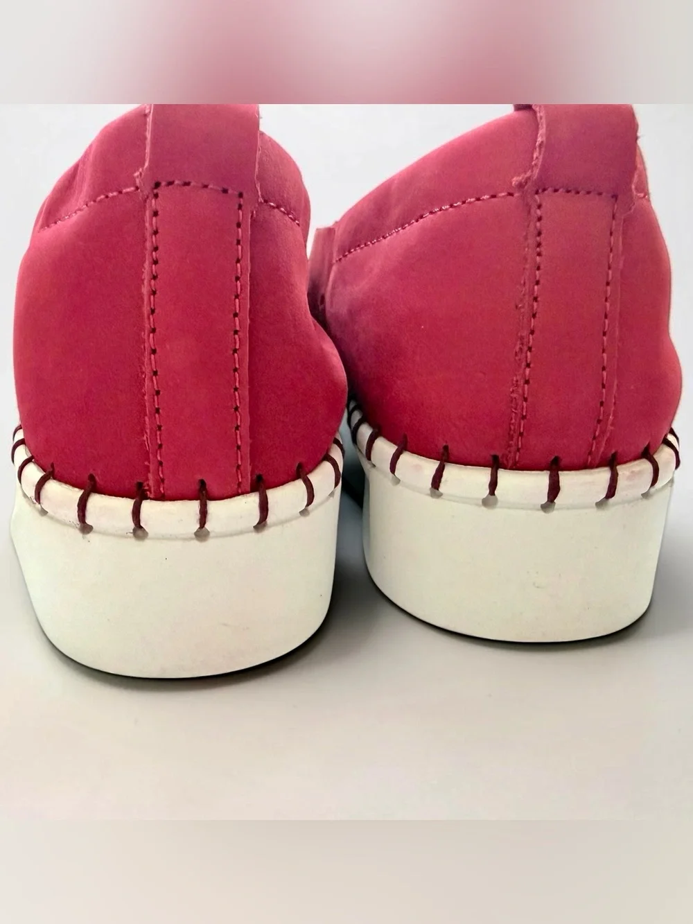 Bernie Mev TW180 Red Suede Slip On Comfort Flats Perforated Leather EU36 US 6